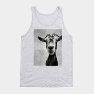 Goat Portrait in Black and White Tank Top